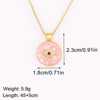 Nidin nueva moda forma redonda mal de ojo incrustaciones de circón colgante collar para mujeres fiesta de cumpleaños cadena de lujo gargantilla joyería regalos