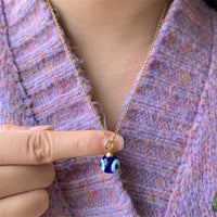Collar de Ojo Azul de la suerte turco para mujer, gargantilla de cadena de cuero con colgante de ojo malvado grande redondo, corazón geométrico Vintage, joyería