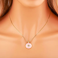 Nidin nueva moda forma redonda mal de ojo incrustaciones de circón colgante collar para mujeres fiesta de cumpleaños cadena de lujo gargantilla joyería regalos