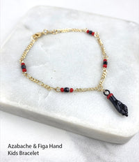 Pulseras Azabache Mano Figa Mamá e Hijo Oro 18K