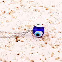 Collar de Ojo Azul de la suerte turco para mujer, gargantilla de cadena de cuero con colgante de ojo malvado grande redondo, corazón geométrico Vintage, joyería