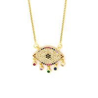 Nidin-collar con colgante de circonia cúbica AAA para mujer, collar con labios de Fátima, mal de ojo, joyería fina para fiesta, boda, cumpleaños