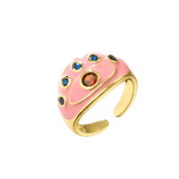 Anillo Ojo Turco Geométrico Brillante