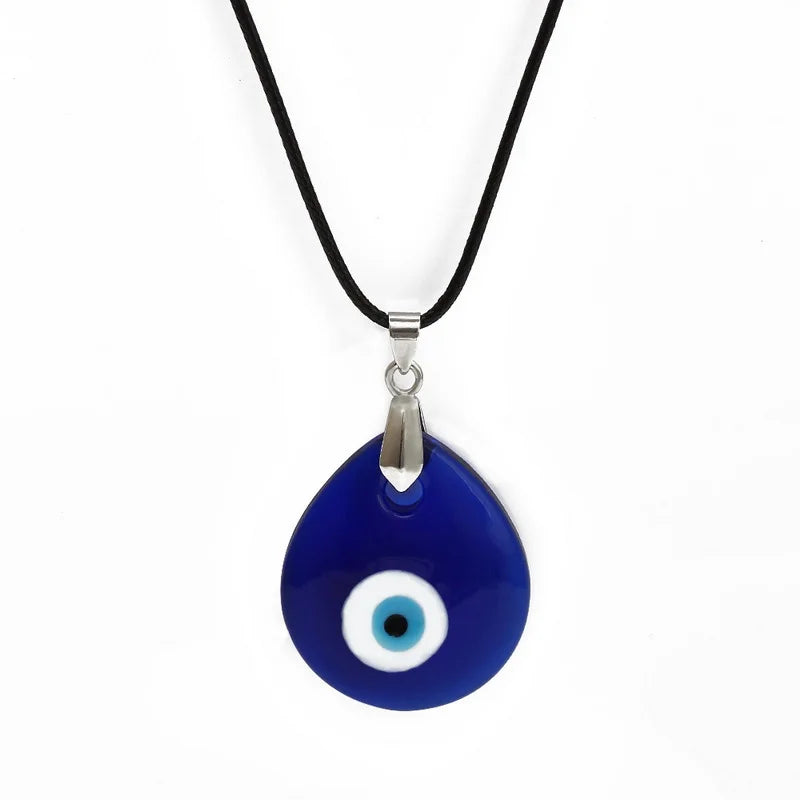 Collar gargantilla vintage turco con colgante de ojo turco, cadena de clavícula con ojos turcos azules de la suerte, joyería de fiesta para mujer, regalo
