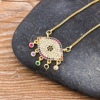 Nidin-collar con colgante de circonia cúbica AAA para mujer, collar con labios de Fátima, mal de ojo, joyería fina para fiesta, boda, cumpleaños