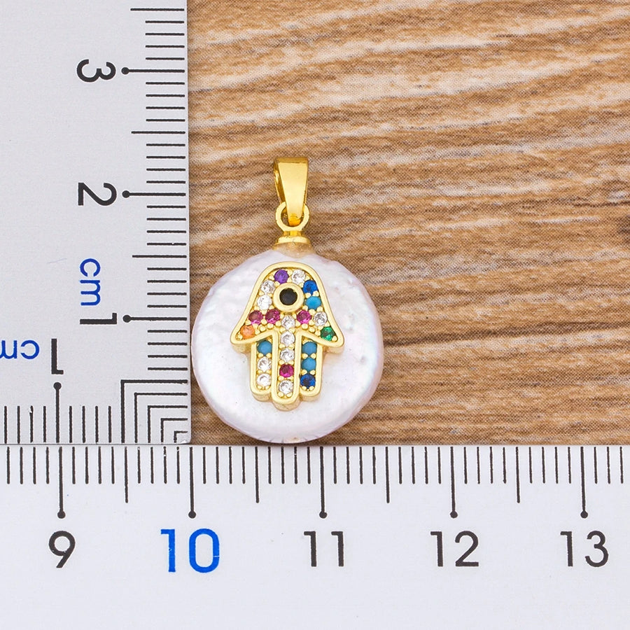 Nidin nueva moda pavo ojo azul manos de Hamsa palmera de Fátima CZ colgante para mujeres joyería de cobre al por mayor collar de cadena de la suerte