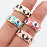 Anillo Ojo Turco Esmalte Pastel