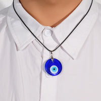 Collar gargantilla vintage turco con colgante de ojo turco, cadena de clavícula con ojos turcos azules de la suerte, joyería de fiesta para mujer, regalo