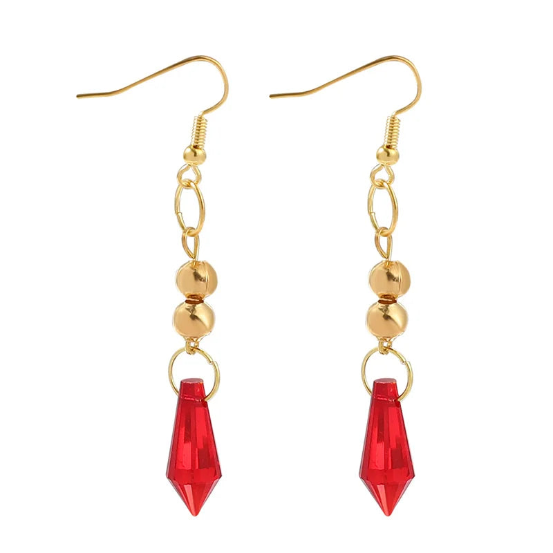 1 par de pendientes de Cosplay Genshin Impact Tartaglia, joyería de personaje de juego de moda, pendientes infantiles para fanáticos de Cosplay