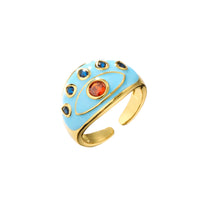Anillo Ojo Turco Geométrico Brillante
