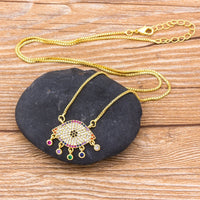 Nidin-collar con colgante de circonia cúbica AAA para mujer, collar con labios de Fátima, mal de ojo, joyería fina para fiesta, boda, cumpleaños