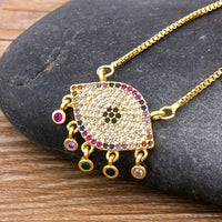 Nidin-collar con colgante de circonia cúbica AAA para mujer, collar con labios de Fátima, mal de ojo, joyería fina para fiesta, boda, cumpleaños