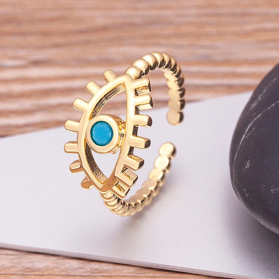 Anillo Ojo Turco Boho Fiesta