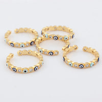 Anillo Ojo Turco Arcoíris Oro 18K