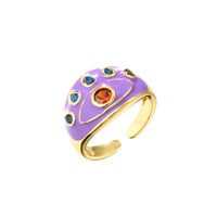 Anillo Ojo Turco Geométrico Brillante