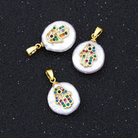 Nidin nueva moda pavo ojo azul manos de Hamsa palmera de Fátima CZ colgante para mujeres joyería de cobre al por mayor collar de cadena de la suerte