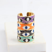 Anillo Ojo Turco Esmalte Pastel