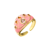 Anillo Ojo Turco Geométrico Brillante