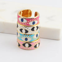 Anillo Ojo Turco Esmalte Pastel