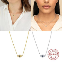 Aide-collar con colgante de diamante de ojo malvado para mujer y niña, moda coreana de Plata de Ley 925, regalos para fiesta, joyería fina