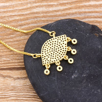 Nidin-collar con colgante de circonia cúbica AAA para mujer, collar con labios de Fátima, mal de ojo, joyería fina para fiesta, boda, cumpleaños