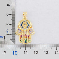 Nidin Dropshipping Hamsa collar de mal de ojo para mujeres Collares colorido palma Fátima collar fino fiesta cumpleaños joyería regalo