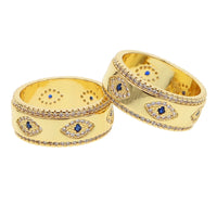 Anillo Ojo Turco Ancho Grabado