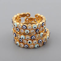 Anillo Ojo Turco Arcoíris Oro 18K