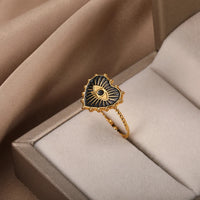 Anillo Ojo Turco Corazón Dorado