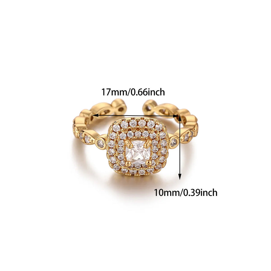 Anillo Ojo Turco Circonita Cuadrada
