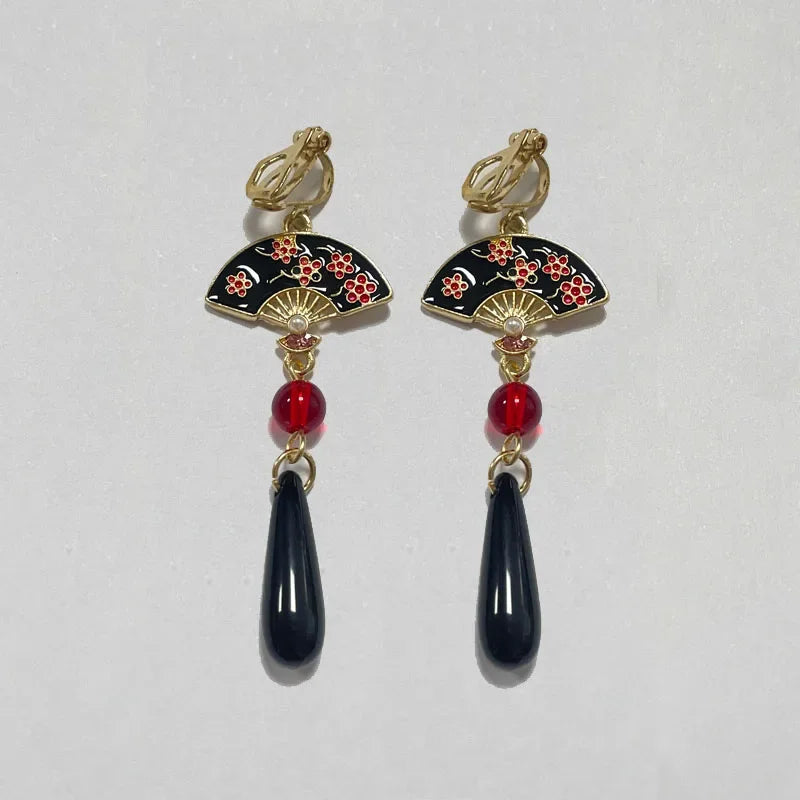 Pendientes de borla larga de estrella brillante de estilo coreano para mujer, Clips de oreja simples, lindos pendientes de estrella de perla larga, Clip en fiesta, sin Piercing