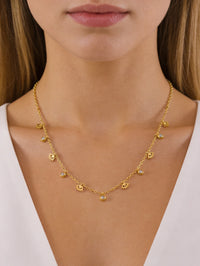 Collar de Protección para Mujer, Amuleto de Acero Inoxidable, Collar con Ojo Turco, Elegante Collar con Circonita