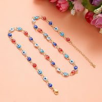 Collar de ojos malvados turcos azules para mujer, collares de acero inoxidable de Color dorado a la moda, regalo de joyería con cuentas esmaltadas 2023