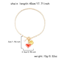 Collar con Cuentas de Piedra Natural Coloridas y Delicadas, con Cierre OT, para Mujer, Diseño Único de Corazón, Flor, Ojo Turco, Cadena de Circonio, Joyería para Fiesta, Regalo