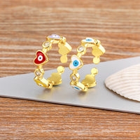 Anillo Ojo Turco Corazón Circonita
