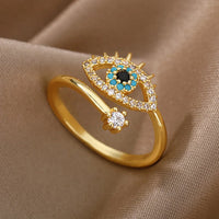 Anillo Ojo Turco Amuleto Oro 18K