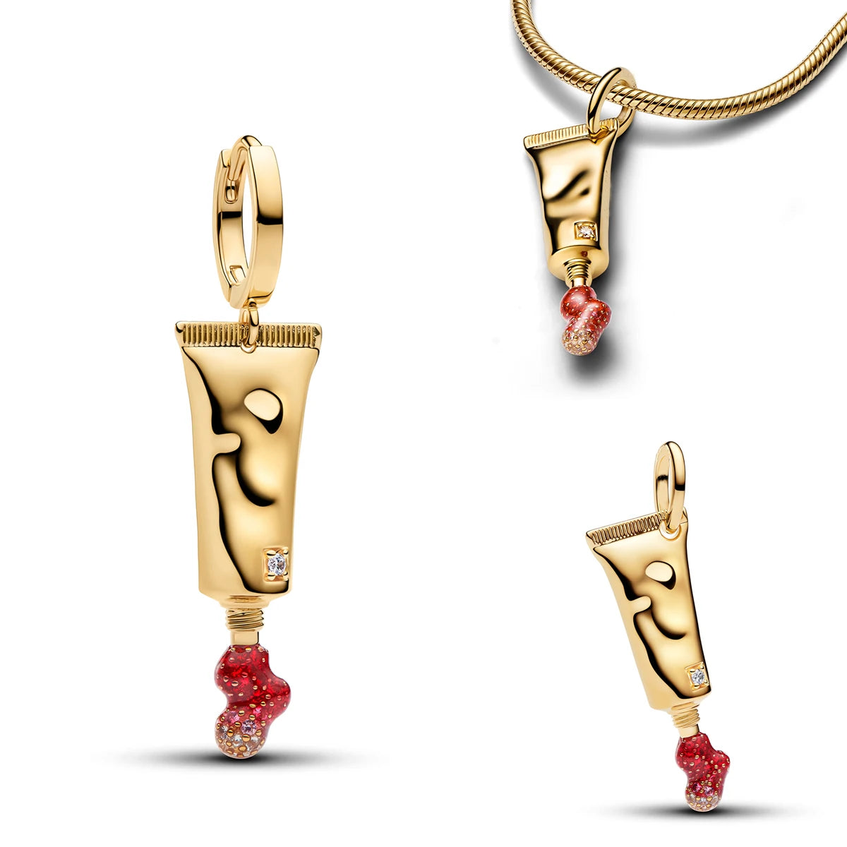 Nuevo colgante de cuentas navideñas de reno con labios de chile y pájaro festivo rojo de plata de ley 925, pulsera y collar, joyería DIY para mujer, regalos.