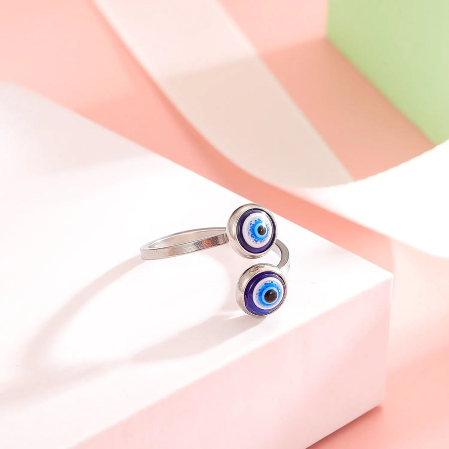 Anillo Ojo Turco Étnico Esmaltado
