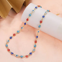 Collar de ojos malvados turcos azules para mujer, collares de acero inoxidable de Color dorado a la moda, regalo de joyería con cuentas esmaltadas 2023