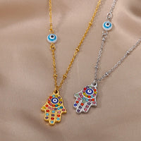 Hamsa-collar de mal de ojo para mujer, cadena de ojo de Color dorado turco, gargantilla de Navidad, accesorios de joyería, regalo