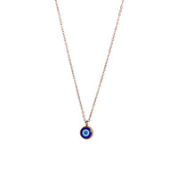Collar étnico minimalista de moda chapado en oro de acero inoxidable con ojos de diablo, collar redondo con colgante de ojos malvados azules para mujer