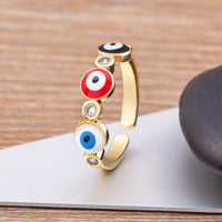Anillo Ojo Turco Arcoíris Brillante