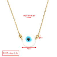 Collar de cuentas de ojo de la suerte para hombres y mujeres, cadena de cuentas de bola redonda de cobre, joyería de moda, aceite de gota de vidrio, turco, mal de ojo