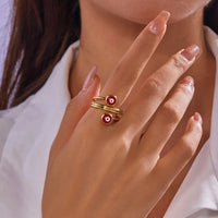 Anillo Ojo Turco Esmalte Goteado