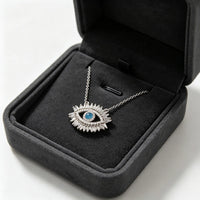 Pulsera con colgante de ojo turco de moda, chapada en oro, rectangular, con circonita cúbica y ojo turquesa, collar de fiesta y banquete para mujer, regalo de joyería.