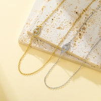 Collar con colgante de ojo turco delicado de Skyrim para mujer, de acero inoxidable, color dorado, con piedra de circonita cúbica azul, collar con ojo de marquesa, joyería amuleto.