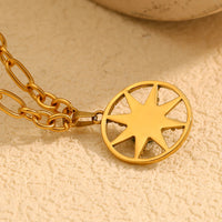 La. Muses-colgante octogonal de ojo de diablo para mujer, cadena Irregular de acero inoxidable, joyería resistente al agua, regalos