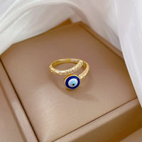 Anillo Ojo Turco Azul Circonita Ajustable