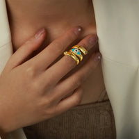 Anillo Ojo Turco Oro 18K Sin Deslustre
