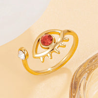 Anillo Ojo Turco Circonita Dorada